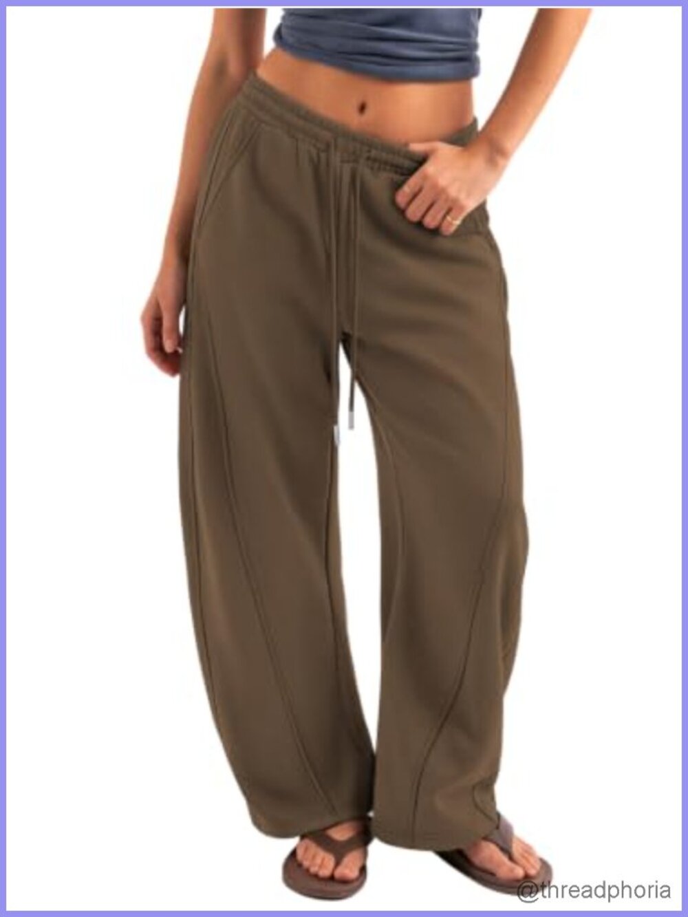 Wide Leg Barrel Sweatpants Drawstring Lounge Joggers with Pockets